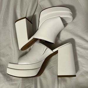White Chunky Heels